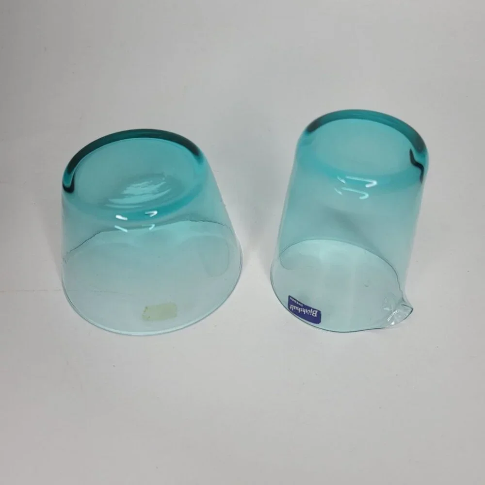 Bjorkshult Swedish Sea Blue Thin‎ Glass Cream Sugar Set